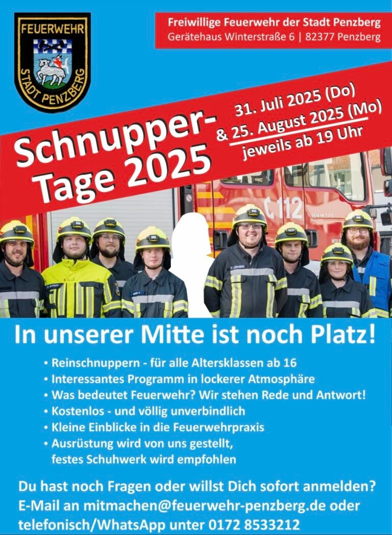 Schnuppertage 2025 bei der Feuerwehr Penzberg!